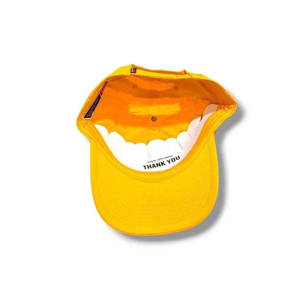 Herschel Supply Co Hat Unisex OSFA Yellow V Logo Dad Cap Snapback CA55688 NWOT